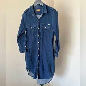 MOTHER Indigo Denim Shirt Dress